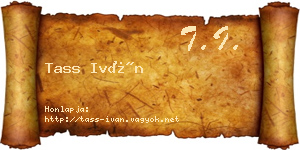 Tass Iván névjegykártya